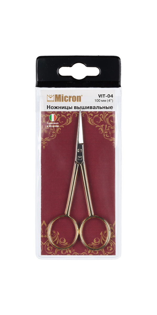VIT-04 Ножницы для вышивки "Micron" 100 мм (в чехле)